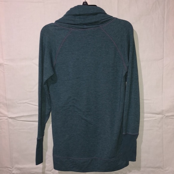 [ATHLETA] Funnel Cowl Neck Blue Pullover Sweater Sweatshirt - Picture 2 of 10